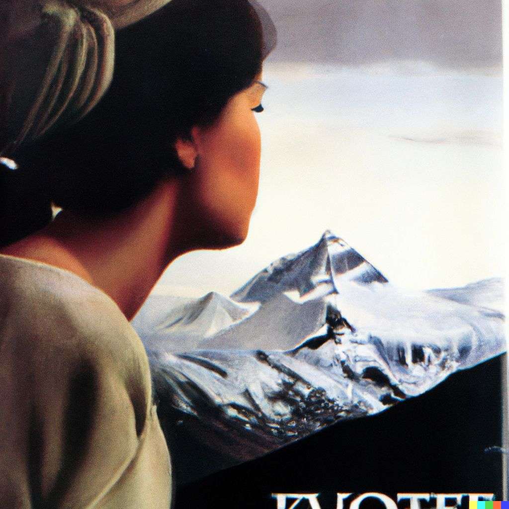 someone gazing at Mount Everest, front cover of Vogue, 2000